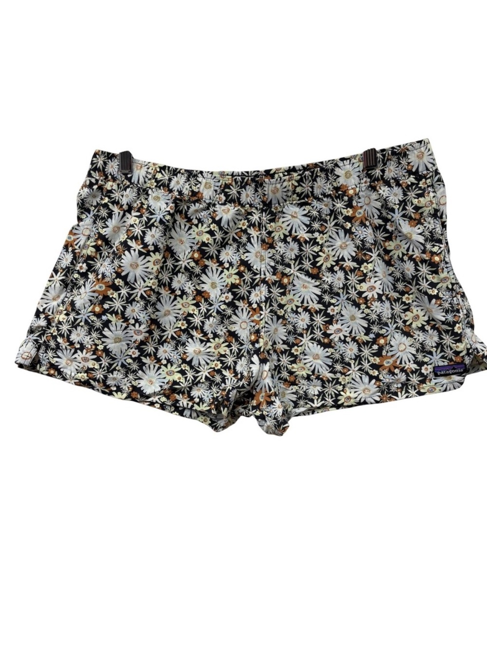 Patagonia Baggies 3” Shorts Womens XL Floral Daisy Print Black